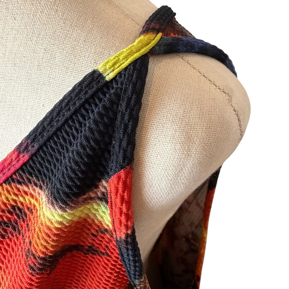 Ashley Stewart Maxi Dress Womens 22 Multicolor Abstract Artsy Knit Plus Size - Picture 5 of 10